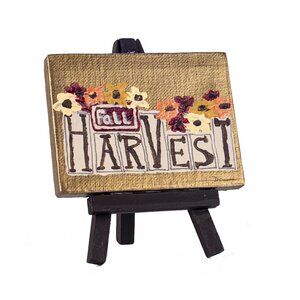 "Fall Harvest I" Original Table Art Painting w/Easel by Dawn M. Wayand